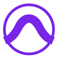 a purple circle with an arrow in it